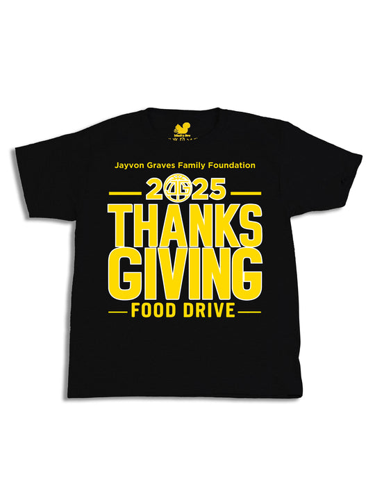 Jayvon Graves Foundation 2025 Thanks Giving Yellow R Youth T-Shirt