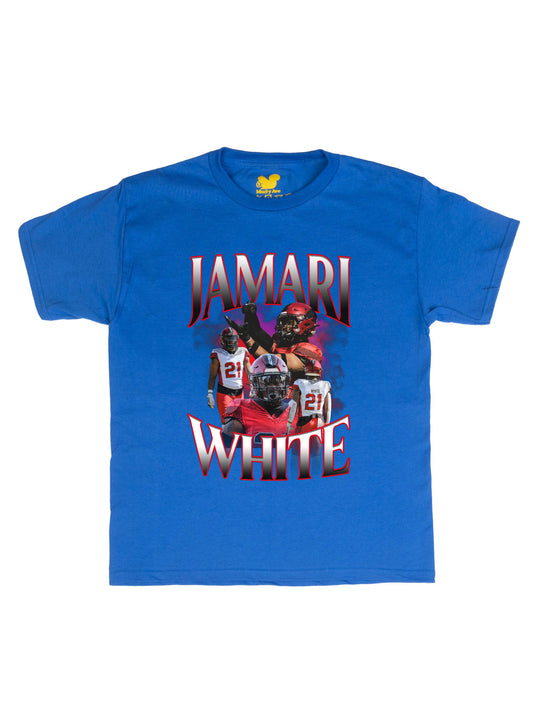 Jamari White Collage Youth T-Shirt