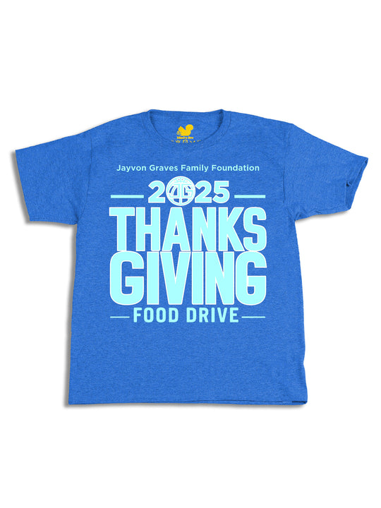 Jayvon Graves Foundation 2025 Thanks Giving Blue R Youth T-Shirt