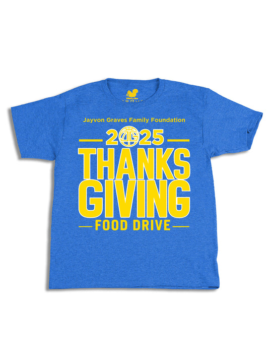Jayvon Graves Foundation 2025 Thanks Giving Yellow R Youth T-Shirt
