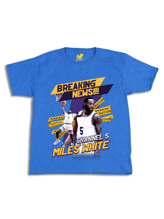MIles White Collage Youth T-Shirt