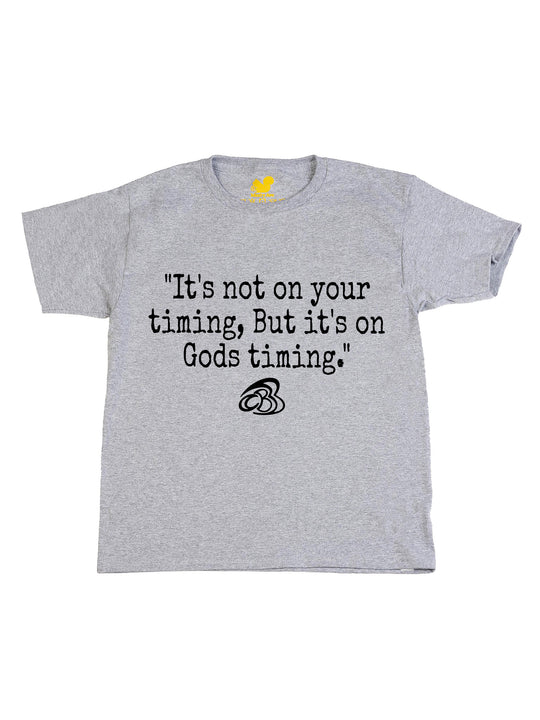 Gods Timing Black Youth T-Shirt