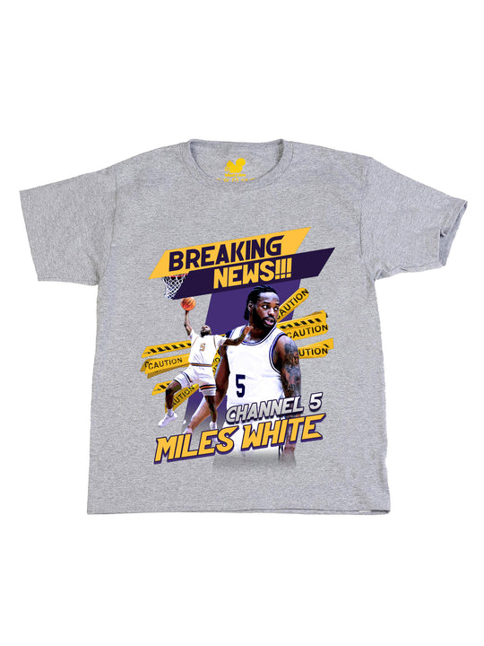 MIles White Collage Youth T-Shirt