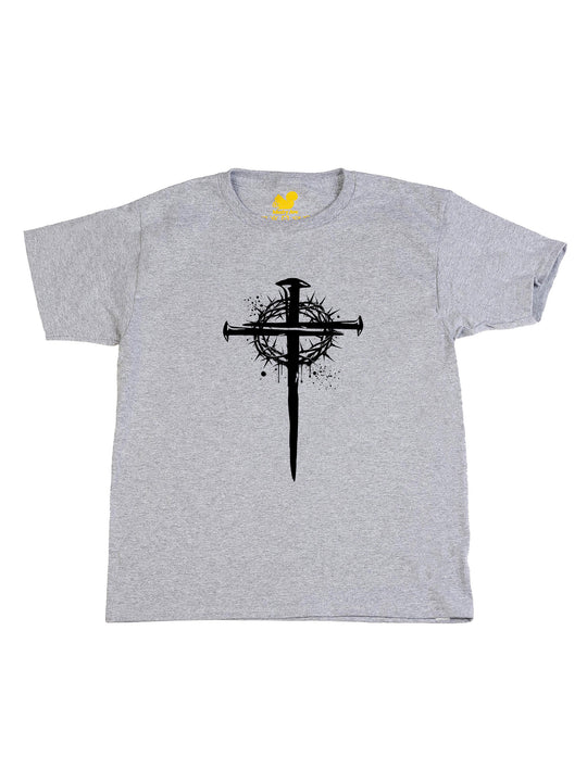 Cross with Crown Logo Black Youth T-Shirt
