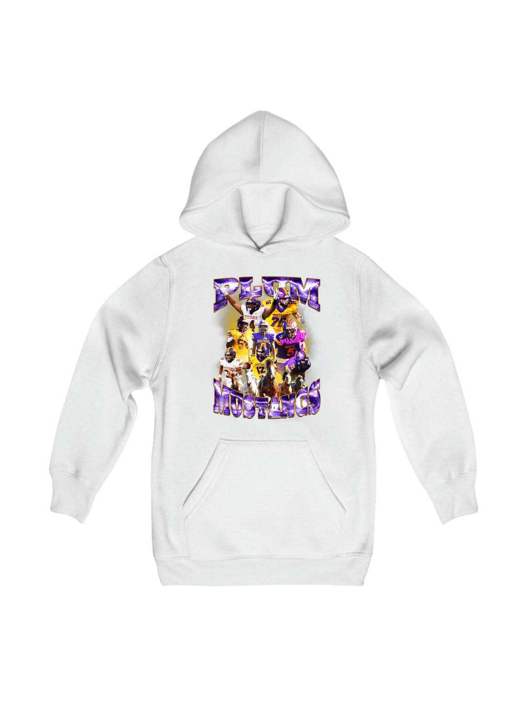 Plum Mustangs Youth Hoodie