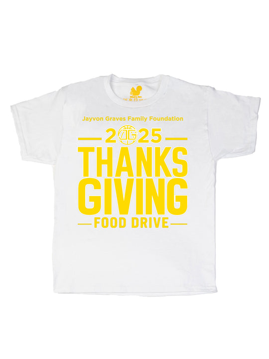 Jayvon Graves Foundation 2025 Thanks Giving Yellow R Youth T-Shirt